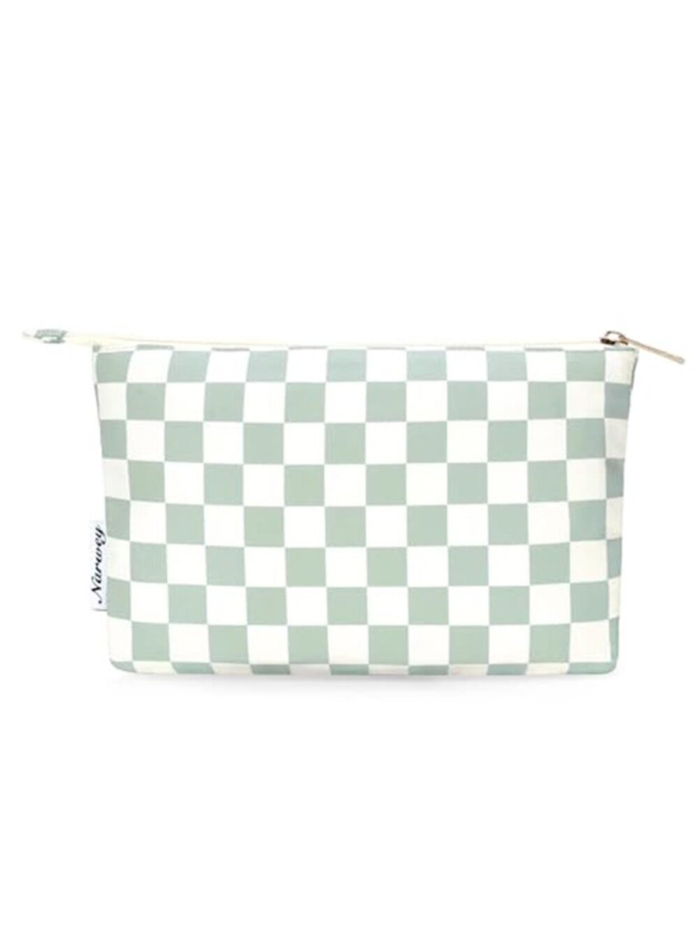 Mint Green Checkerboard Small Makeup Bag Pouch Cosmetic Organizer Women Girls